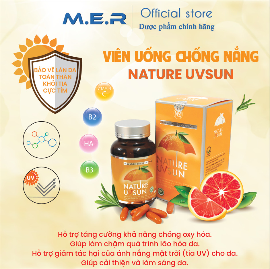 VIÊN UỐNG CHỐNG NẮNG NATURE UVSUN - TRỢ THỦ BẢO VỆ LÀN DA TOÀN DIỆN