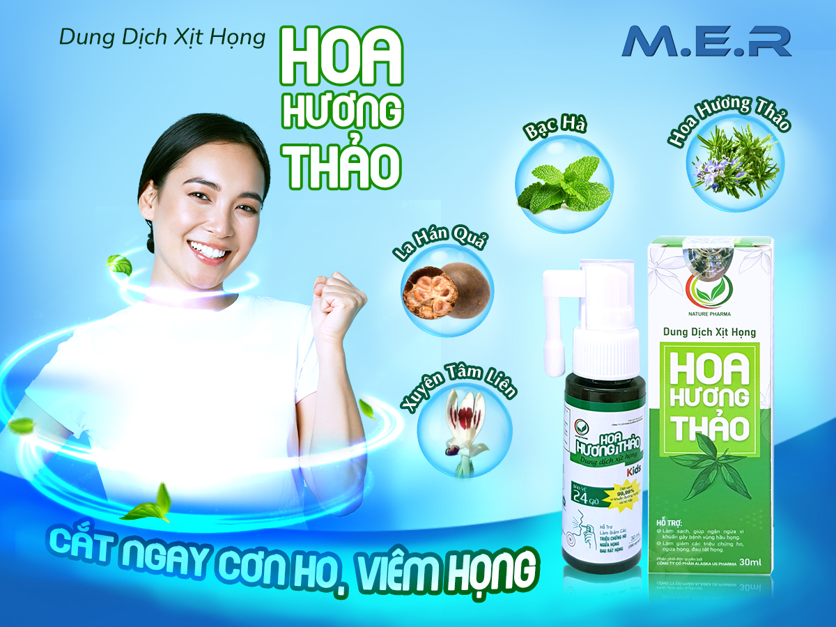 XỊT HỌNG HOA HƯƠNG THẢO - CẮT NGAY CƠN HO, VIÊM HỌNG