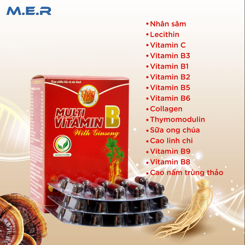 MULTI VITAMIN B WITH GS bổ sung vitamin nhóm B và khoáng chất | M.E.R COMPANY LIMITED