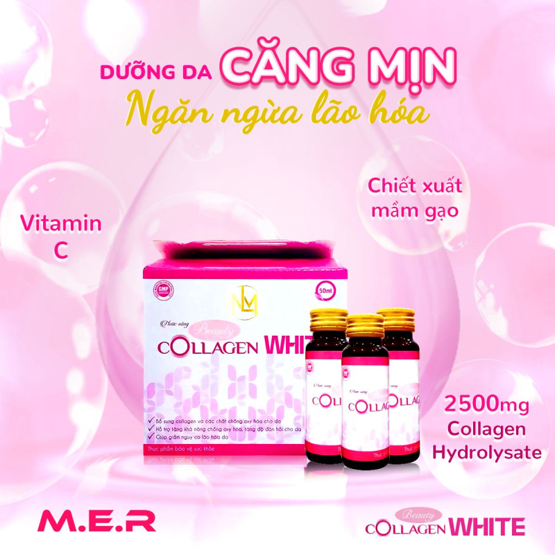 Nước uống Beauty Collagen White (6 Chai x 50ml) | M.E.R COMPANY LIMITED
